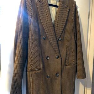Aritzia plaid blazer